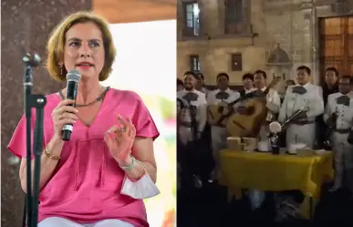 Simpatizantes cantan mañanitas a Beatriz Gutiérrez Müller en Zócalo de la CDMX