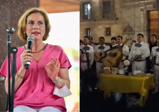 Simpatizantes cantan mañanitas a Beatriz Gutiérrez Müller en Zócalo de la CDMX