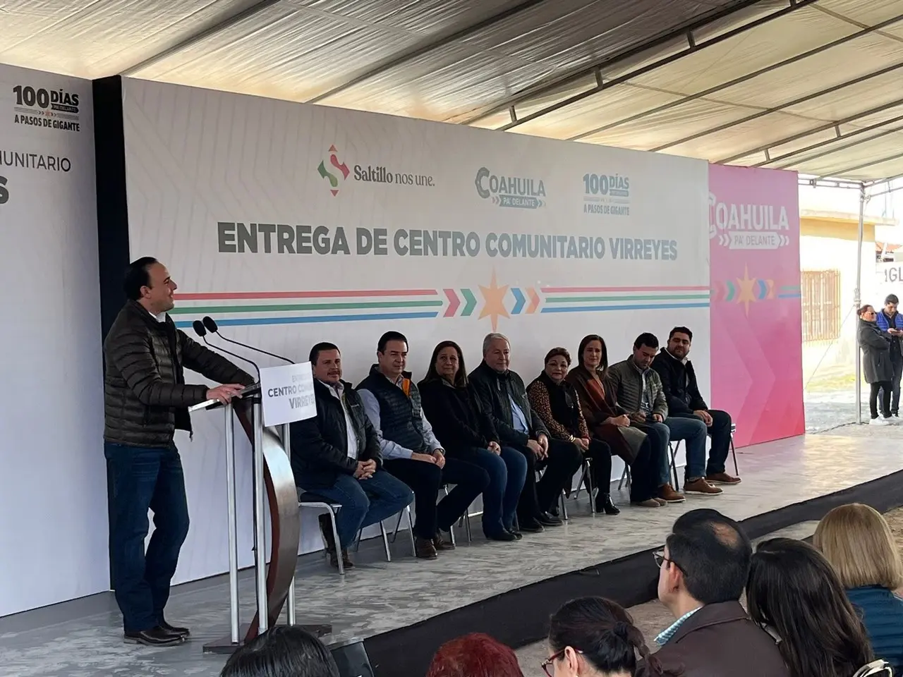 En su mensaje a los colonos, el gobernador realizó un llamado a la unidad. (Fotografía: Marco Juárez)