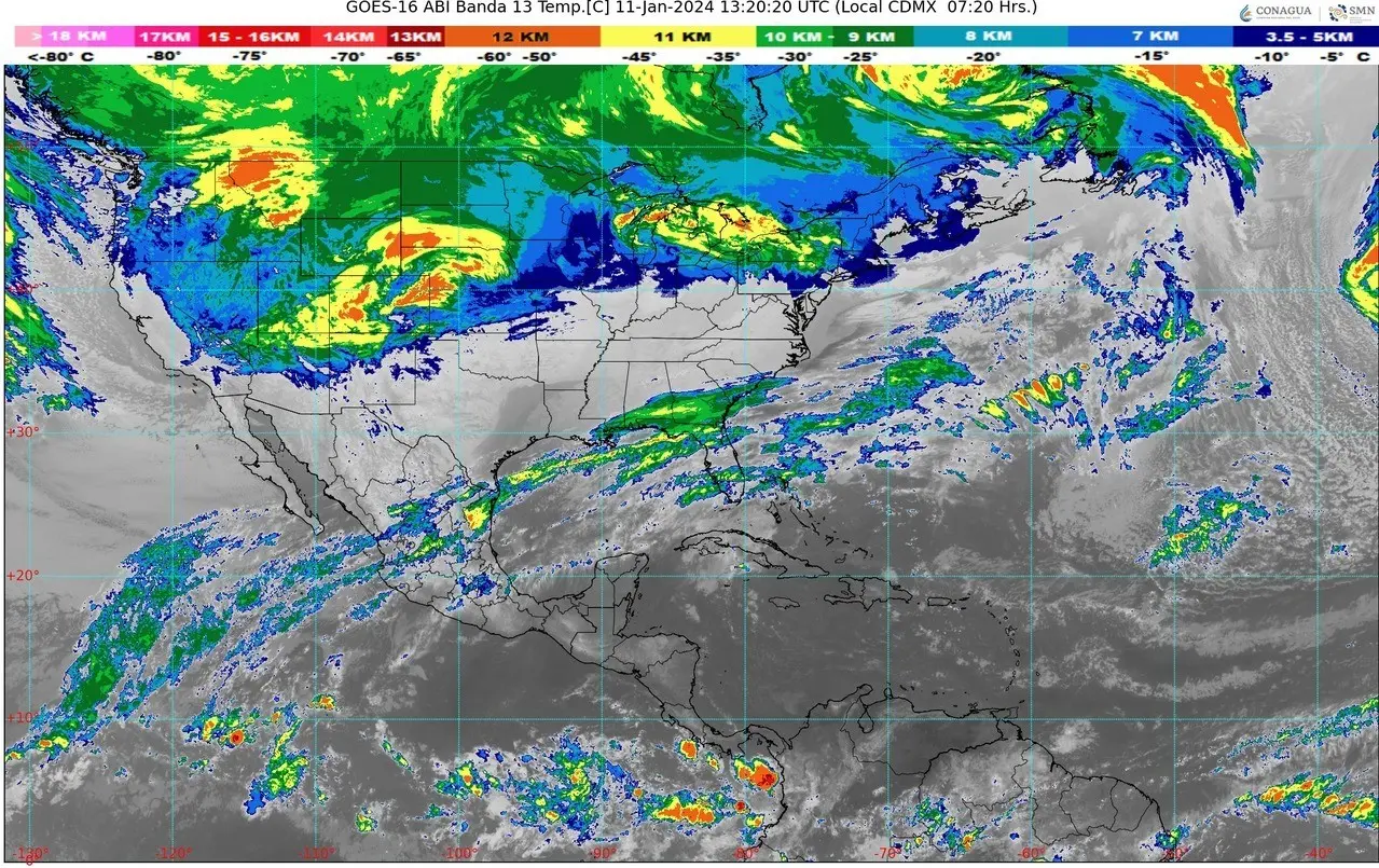 Frente Frío provocará temperaturas muy frías en casi todo el territorio estatal. Foto: SMN.