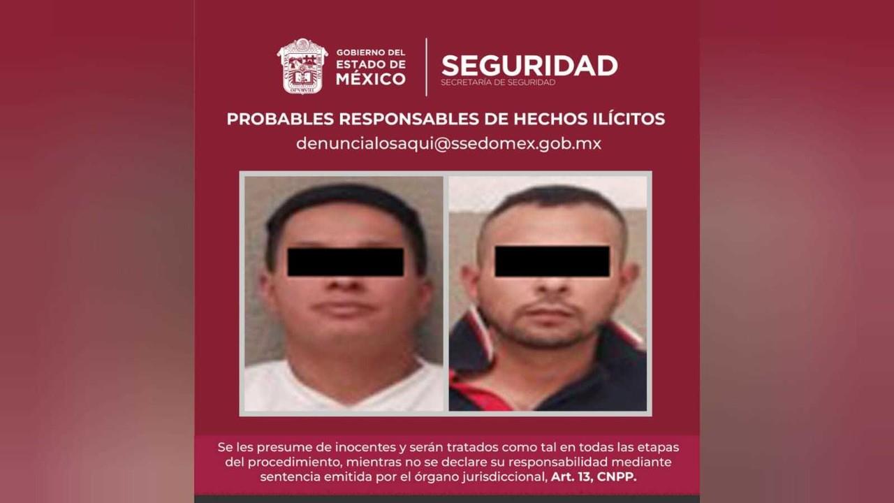 Luis N y Fernando N fueron detenidos en Iztacalco, en la Ciudad de México; se les investiga por el robo a una casa en San Mateo Atenco, Edomex. Foto: SSEM