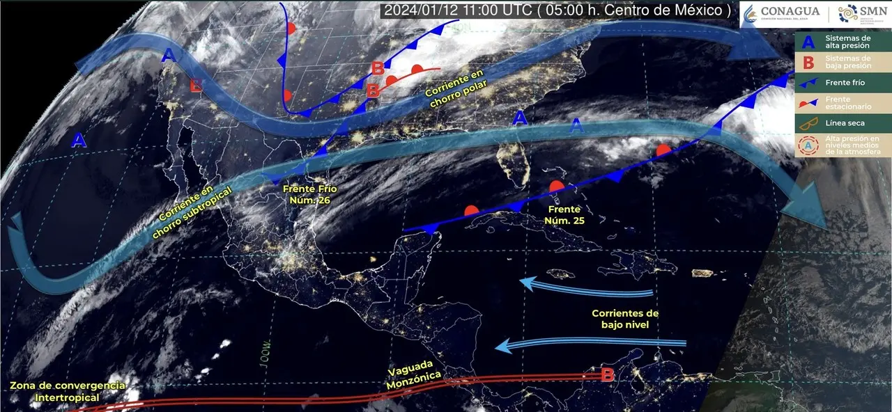 Imagen de satélite. Foto: CONAGUA