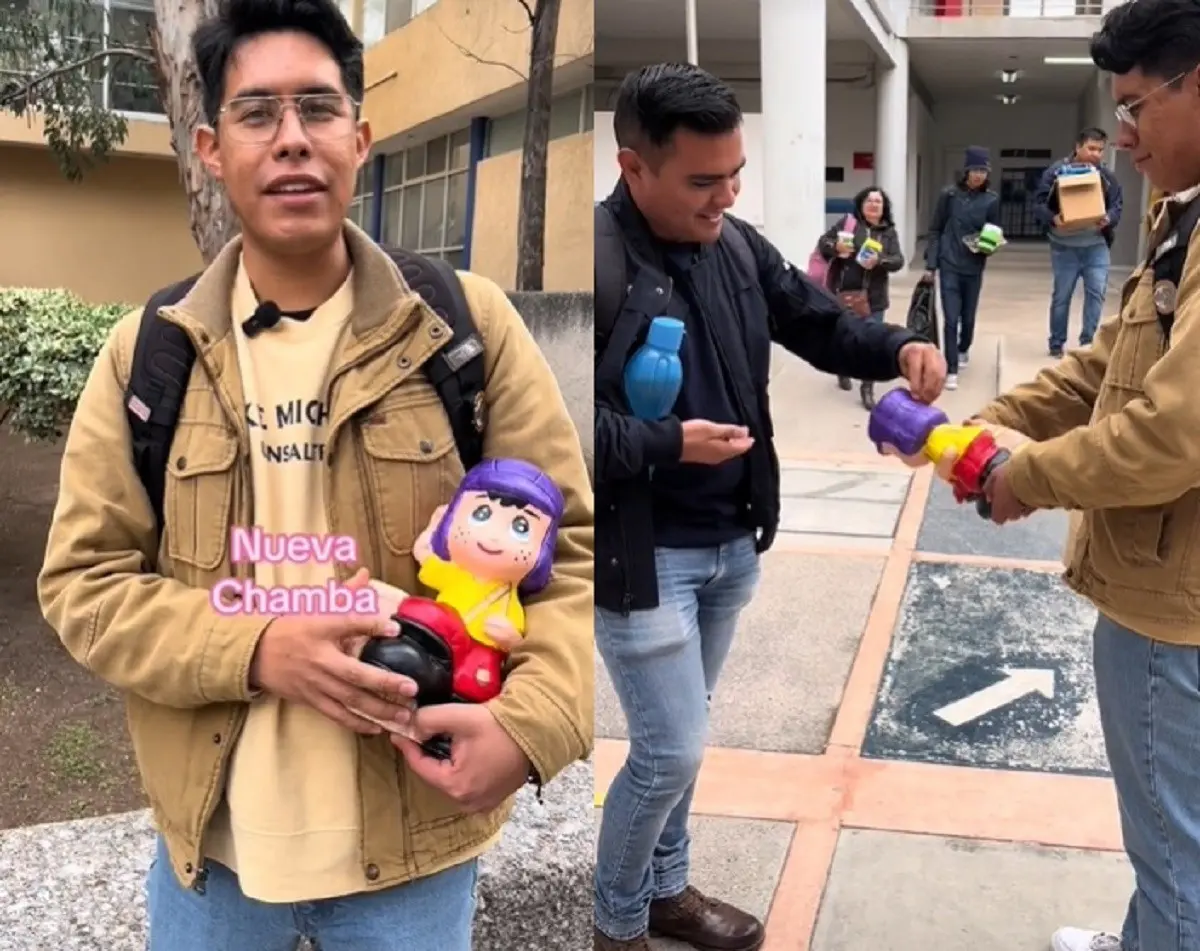El estudiante universitario, José Castillo, pide una cooperación para dar la hora a sus compañeros. Foto: TikTok josecasti11o