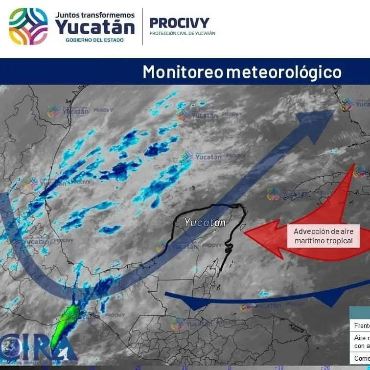 Se esperan cielos nublados y lloviznas durante la noche de este domingo Foto: P.C. de Yucatán