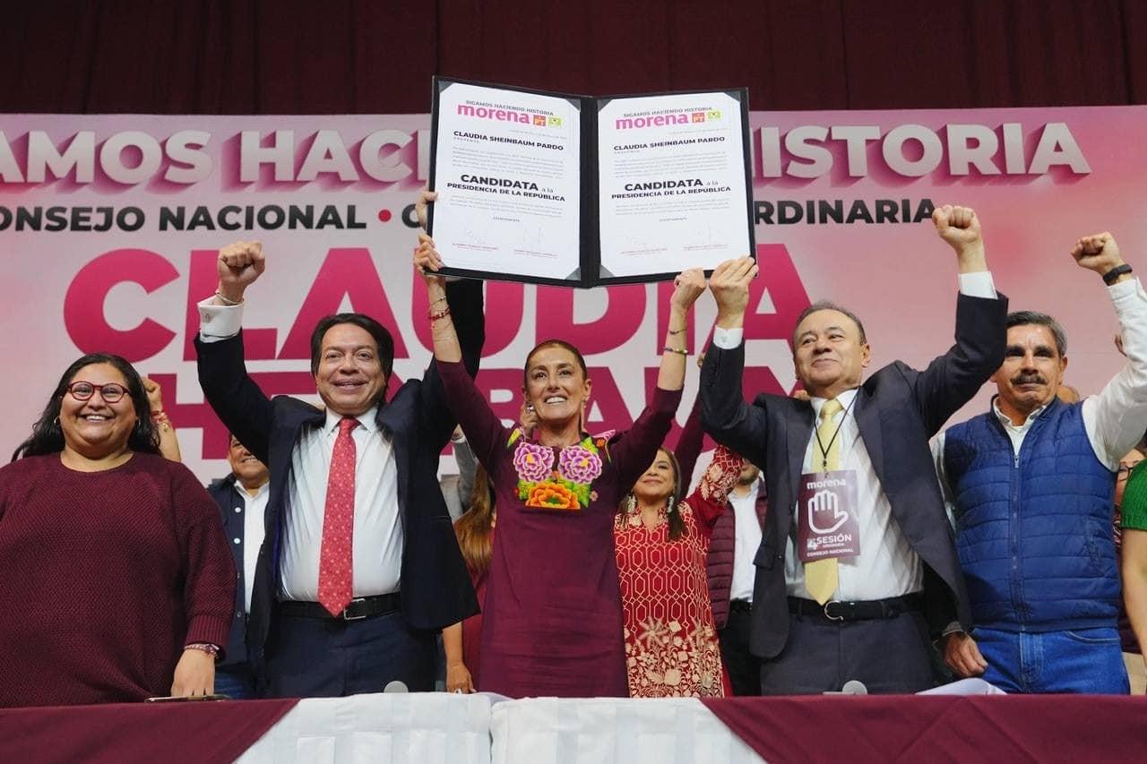 Claudia Sheinbaum Pardo es ratificada como candidata presidencial de la coalición Sigamos haciendo historia. Foto. Facebook