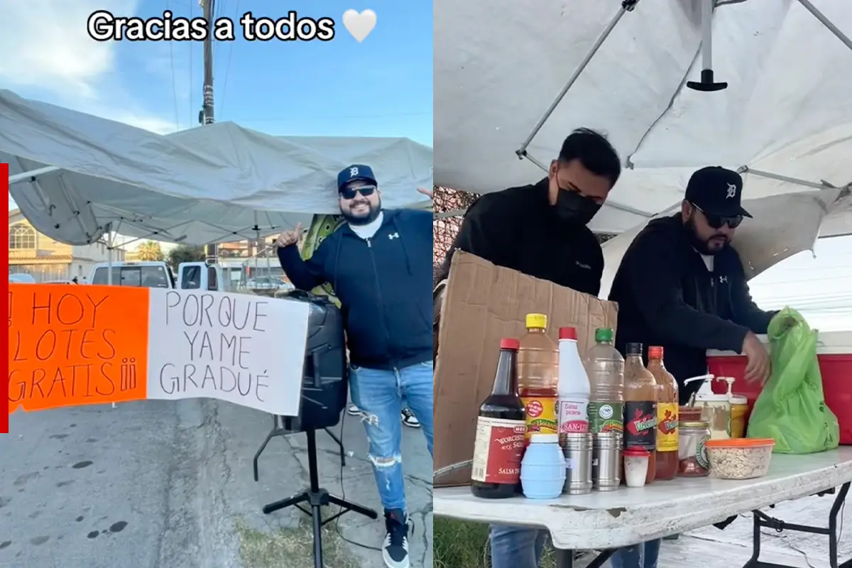 Un joven ingeniero civil de la UANL celebra su graduación regalando elotes en Monterrey. Fotos. Captura de Imagen