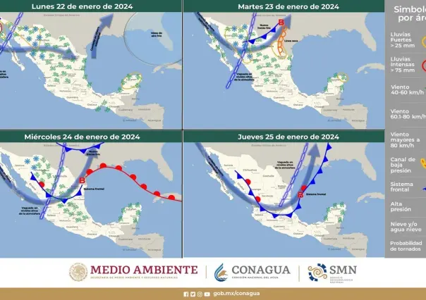 Frente Frío 29: continúa el ambiente frío y lluvias a lo largo del país