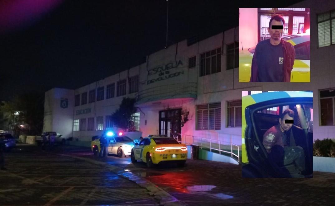 Policías detuvieron a hombre robando en la Escuela de la Revolución. Foto. Cortesía