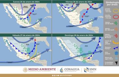 Clima del 25 de enero: Continúa frente frío #30 con lluvias a lo largo del país