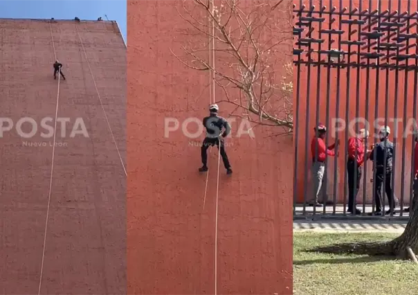 Colosio hace rapel en Faro del Comercio, anuncia mantenimiento (VIDEO)
