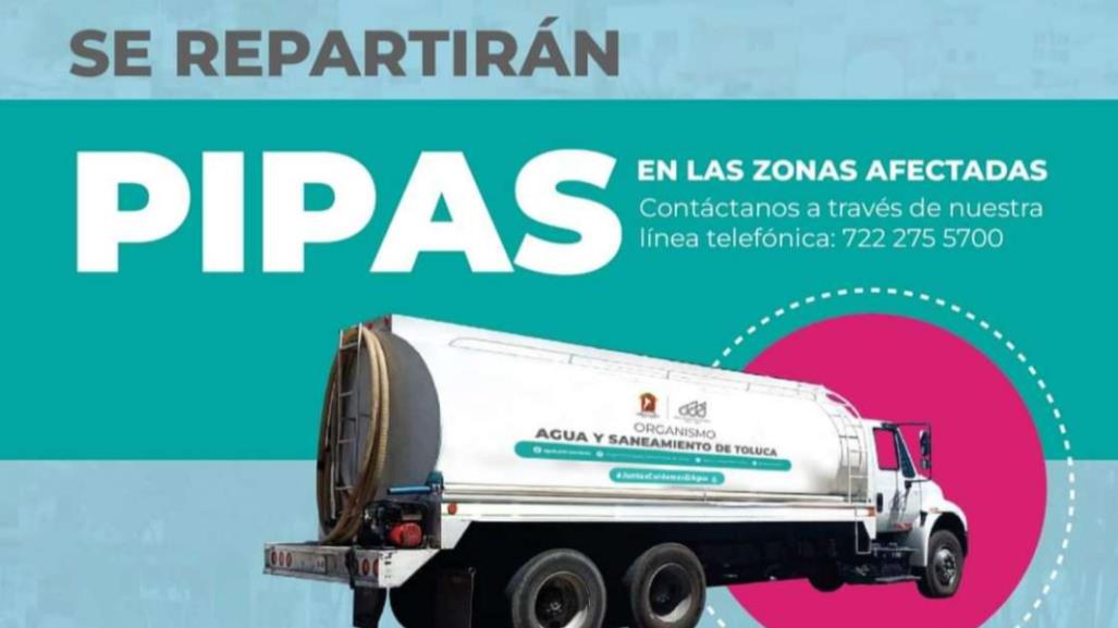 Crisis en Toluca: Distribuyen agua en pipas ante baja presión del Cutzamala