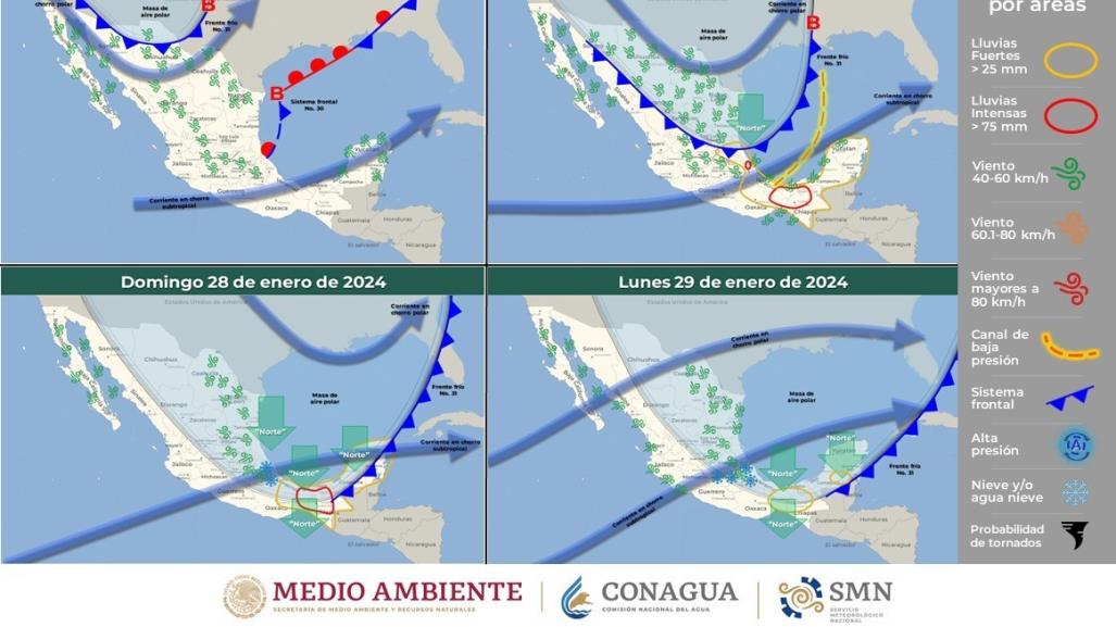 Clima 26 de enero: frente frío #30 se disipa, lluvias al noroeste y sur del país