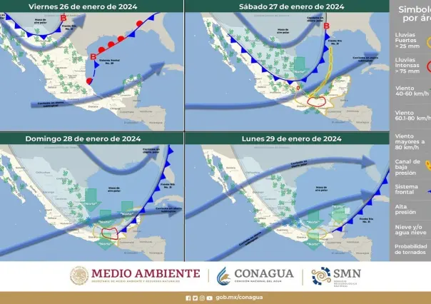 Clima 26 de enero: frente frío #30 se disipa, lluvias al noroeste y sur del país