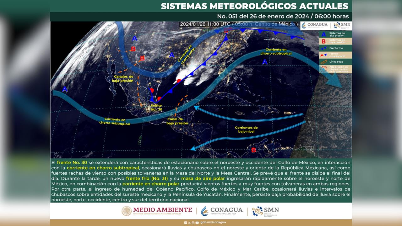 El descenso de temperatura podría llegar hasta los  -5 °C, en Coahuila / Foto: Sistema Meteorológico Nacional