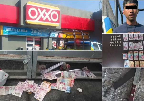 Policías frustran robo a joven asaltante de Oxxo; lo investigan por 7 robos