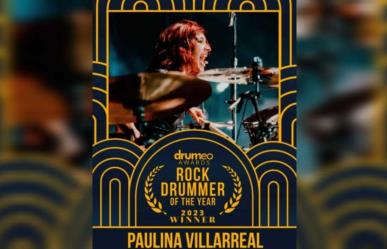 Gana regia Paulina Villarreal premio Drumeo como mejor baterista de rock