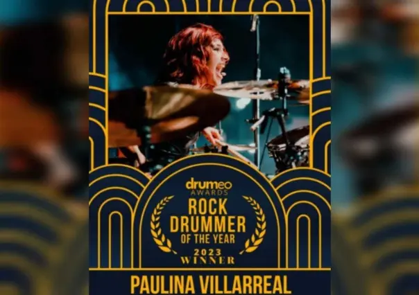 Gana regia Paulina Villarreal premio Drumeo como mejor baterista de rock