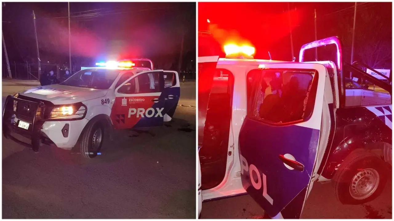 Atacan a elementos de la Policía de Proximidad de Escobedo . Fotos. Cortesía