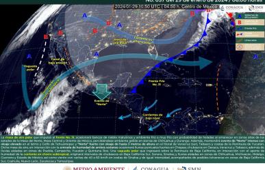 Clima del 29 de enero: frente frío #31, lluvias, cielos nublados y frío