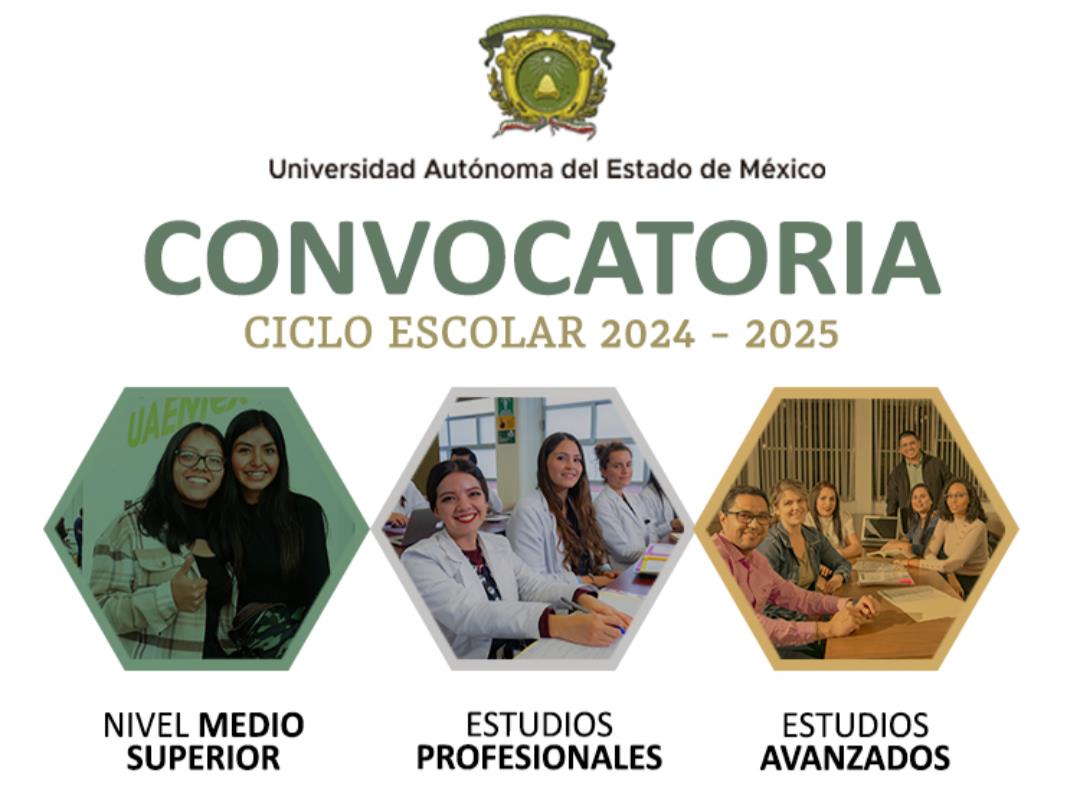 Convocatoria para participar en el oferta educativa del ciclo 2024-2025. Imagen: UAEMéx.