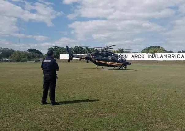 Helicóptero de la SSP traslada a Mérida a un elemento de la Marina herido