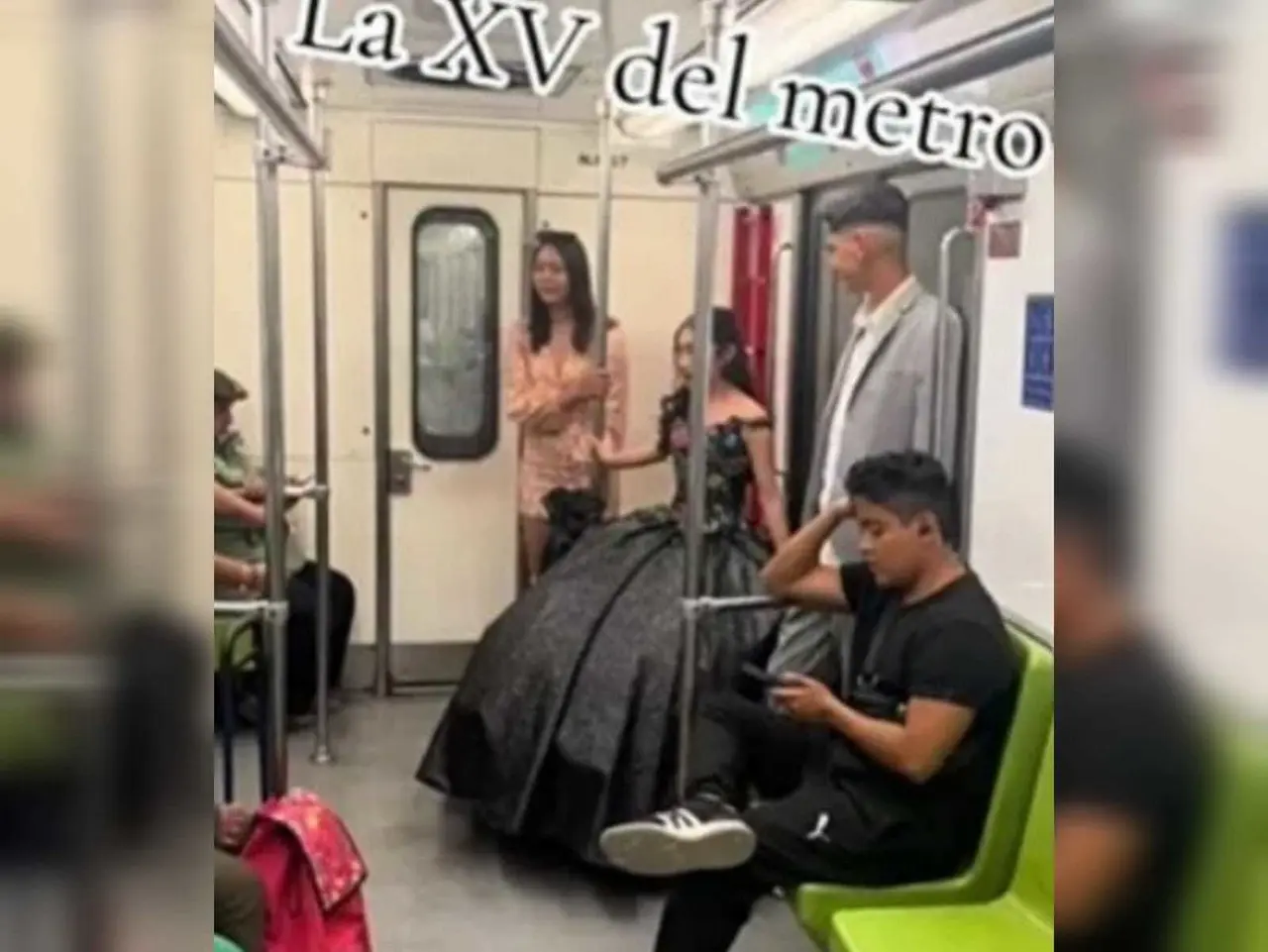 La joven mencionó que ella jamás había visto a una quinceañera usar el metro, por lo que le pareció una idea muy original llegar a su misa y evento en dicho medio. Foto: Especial.