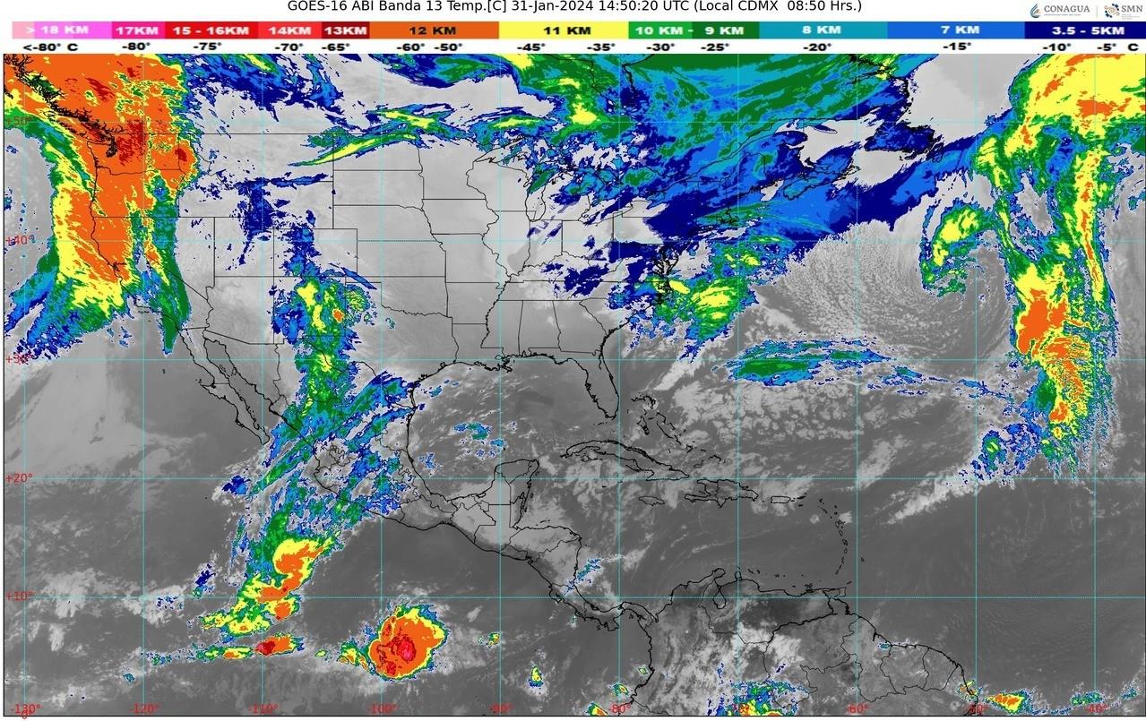 Se esperan nevadas ligeras en la zonas altas de Durango, debido a la entrada de la 5 tormenta invernal. Foto: SMN Conagua.