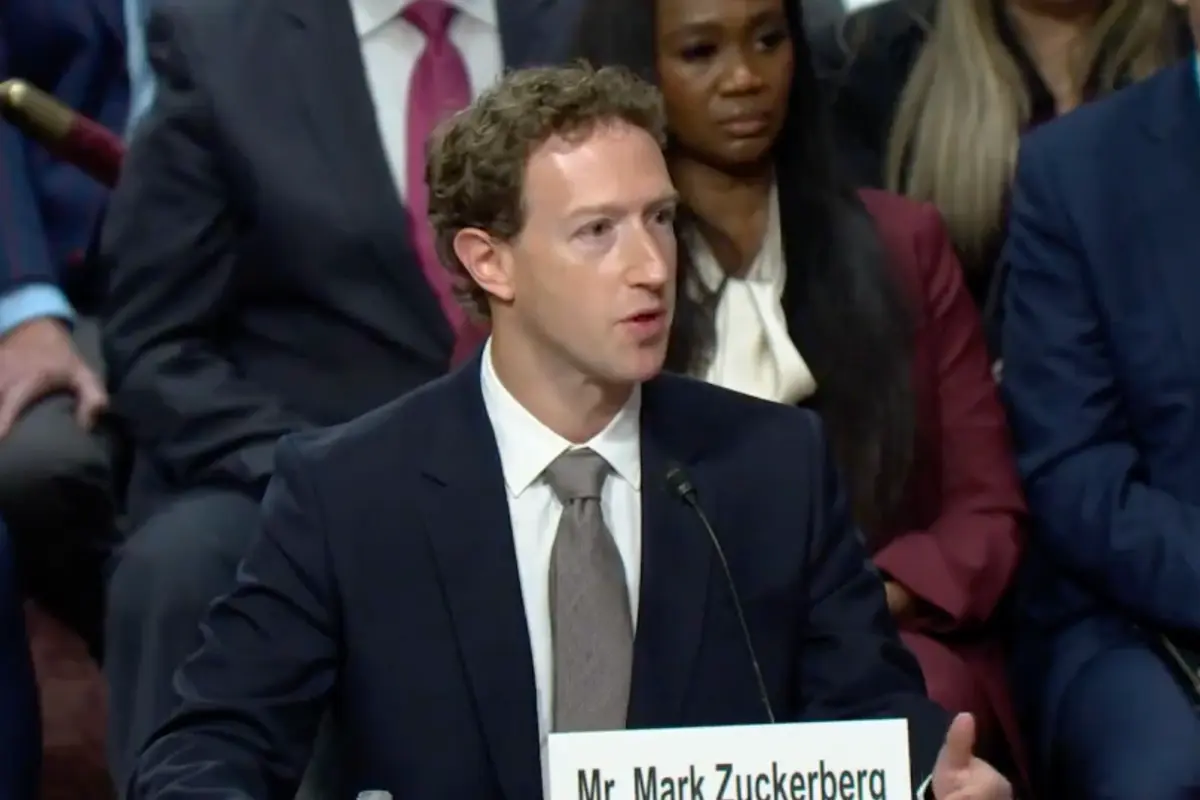 Mark Zuckerberg en su comparecencia ante el Congreso de Estado Unidos el 31 de enero de 2024. Fuente: X (antes Twitter)/ HawleyMO