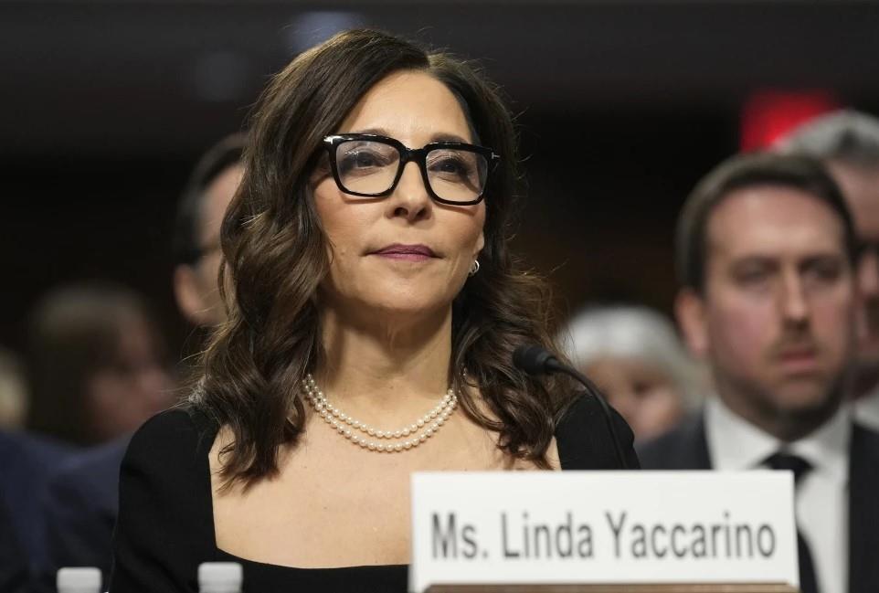 Linda Yaccarino, CEO de X, en su comparecencia ante la Comisión de Asuntos Jurídicos del Senado de EEUU, en Washington el 31 de enero de 2024. (Foto AP /Susan Walsh)