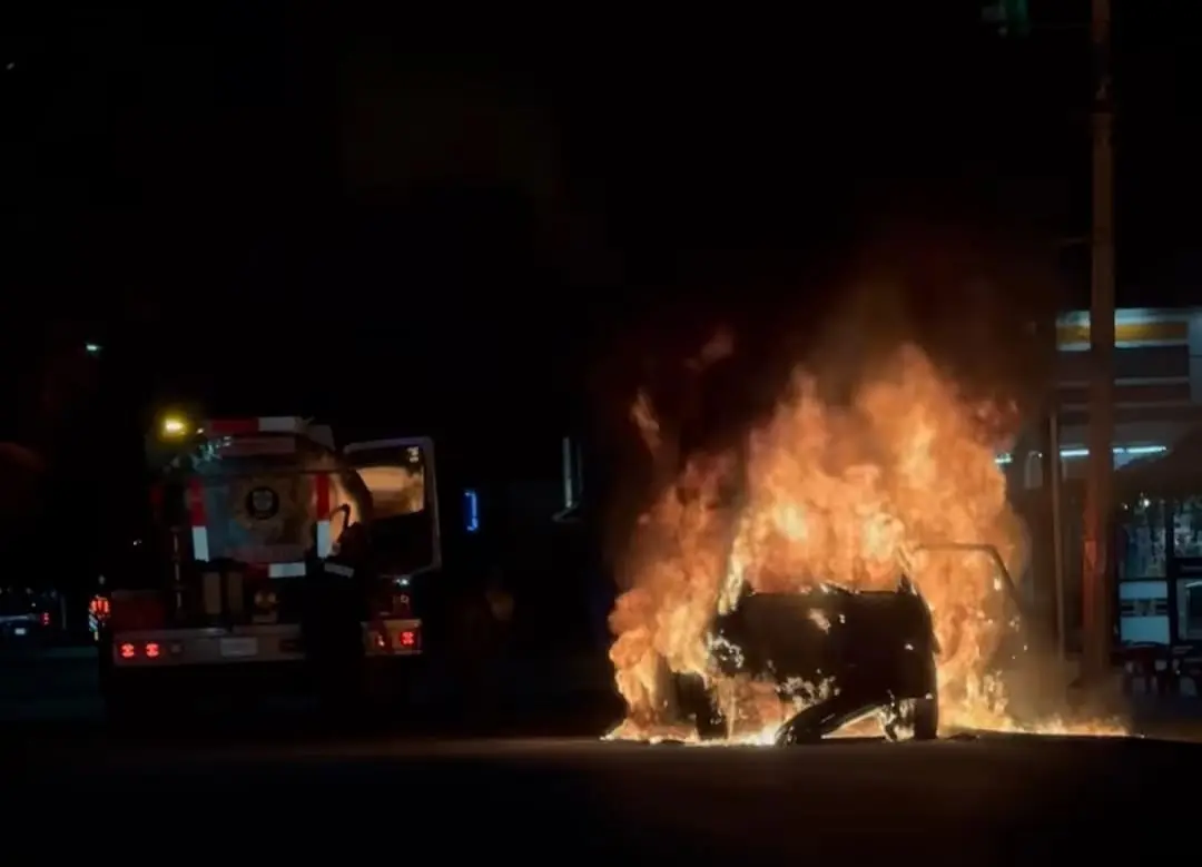 El incendio se registró sobre la av. República de Corea y la c. 20 de la colonia Maya Foto: Redes sociales