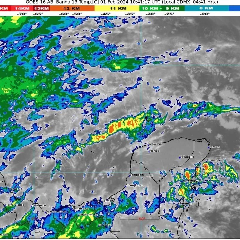 Un ambiente menos frío se sentirá durante la jornada de este jueves 1 de febrero con probabilidad de lluvias.- Foto de Meteorología Yucatán