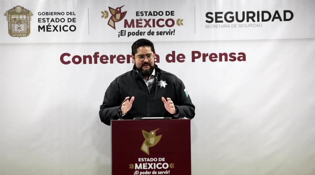 Primera conferencia de prensa en materia de seguridad del Edomex. Imagen: Captura de pantalla.