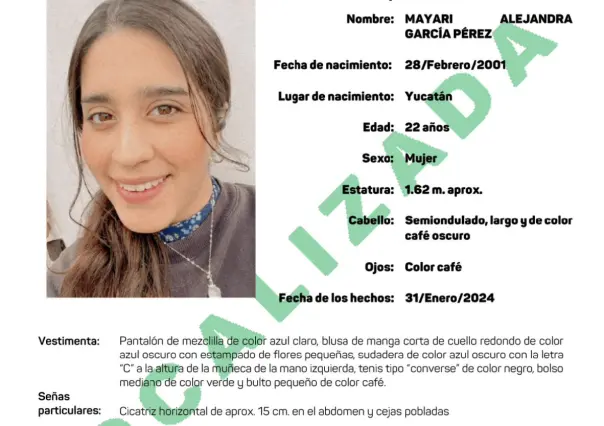 Tras varias versiones encuentran a yucateca desaparecida