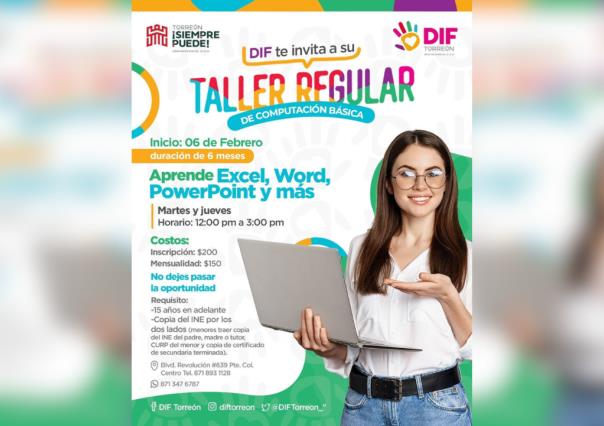 Llegan Talleres Regulares de Computación Básica al DIF Torreón