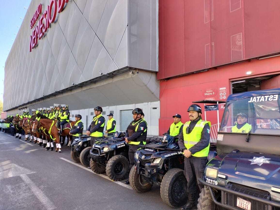 Arman operativo con mil 600 policías para el partido Toluca vs León