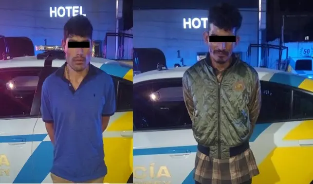 Detienen a dos hombres por robo de pantalla en céntrico hotel