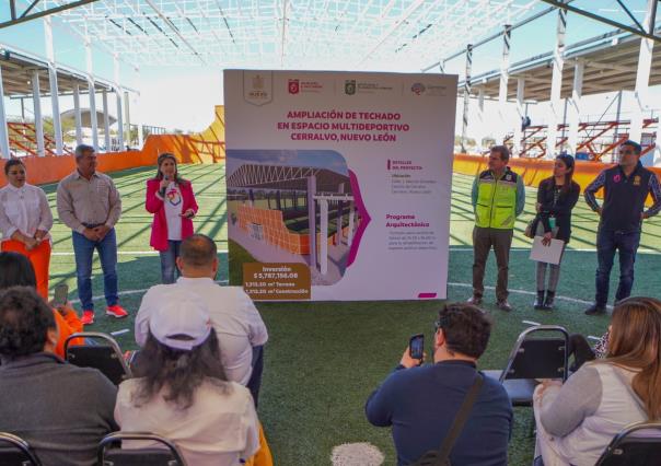 Supervisa Igualdad e Inclusión avance de Multideportivo en Cerralvo