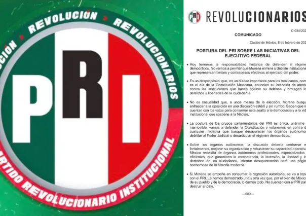 PRI fija postura sobre nuevas reformas de AMLO: Defenderemos la Constitución