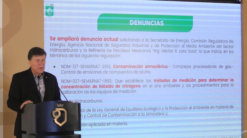 Amplía denuncia Gobierno de Nuevo León contra Refinería de Pemex en Cadereyta