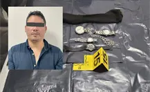 Detienen a hombre con joyería robada y caja fuerte