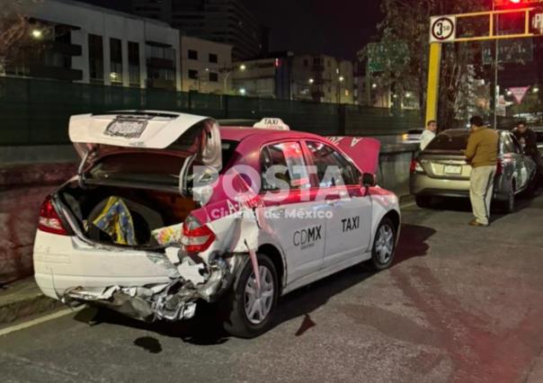 Tres autos chocan sobre Viaducto y afectan la vialidad; no hubo heridos