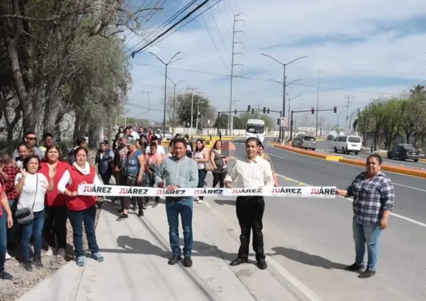 Inaugura ampliación en carretera a San Roque y Camino a Rancho Viejo en Juárez