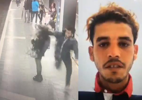 Hombre golpea brutalmente a chica en metro de Barcelona