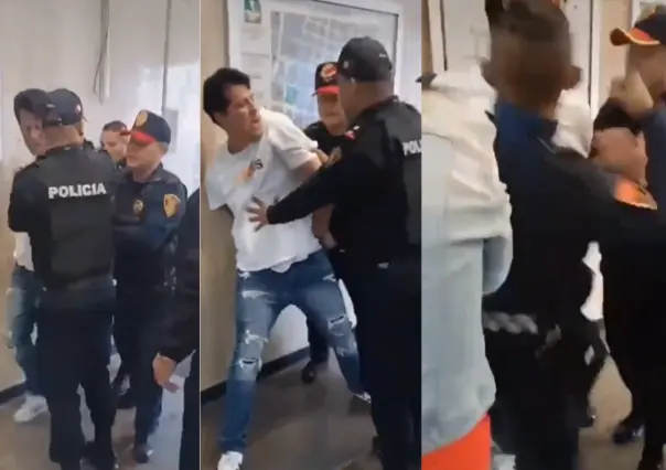 ¡En la cara no! Policía de la SSC golpea en el rostro a un usuario del Metro