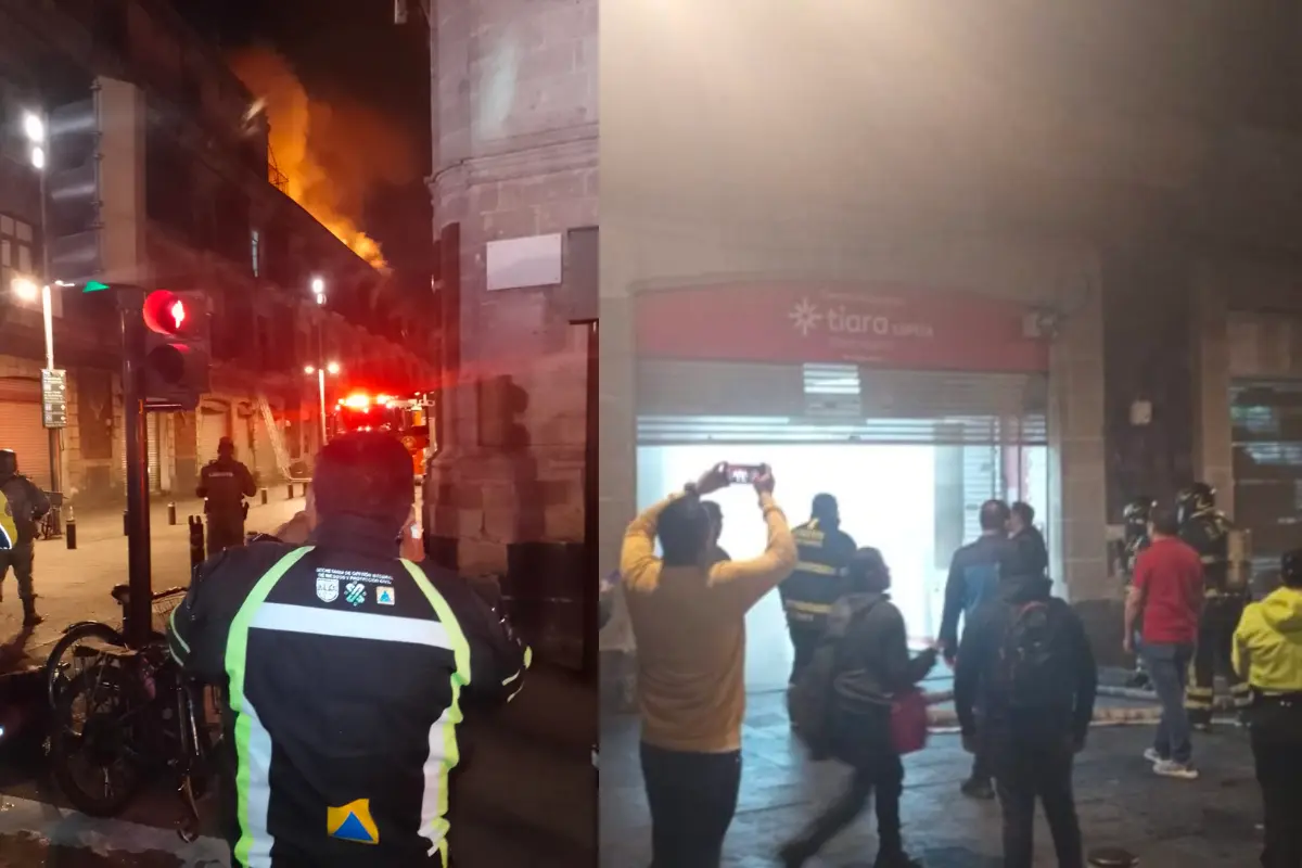 VIDEO: Reportan incendio en edificio del Centro Histórico de la Ciudad de México. Foto:  @SGIRPC_CDMX/ @OVIALCDMX