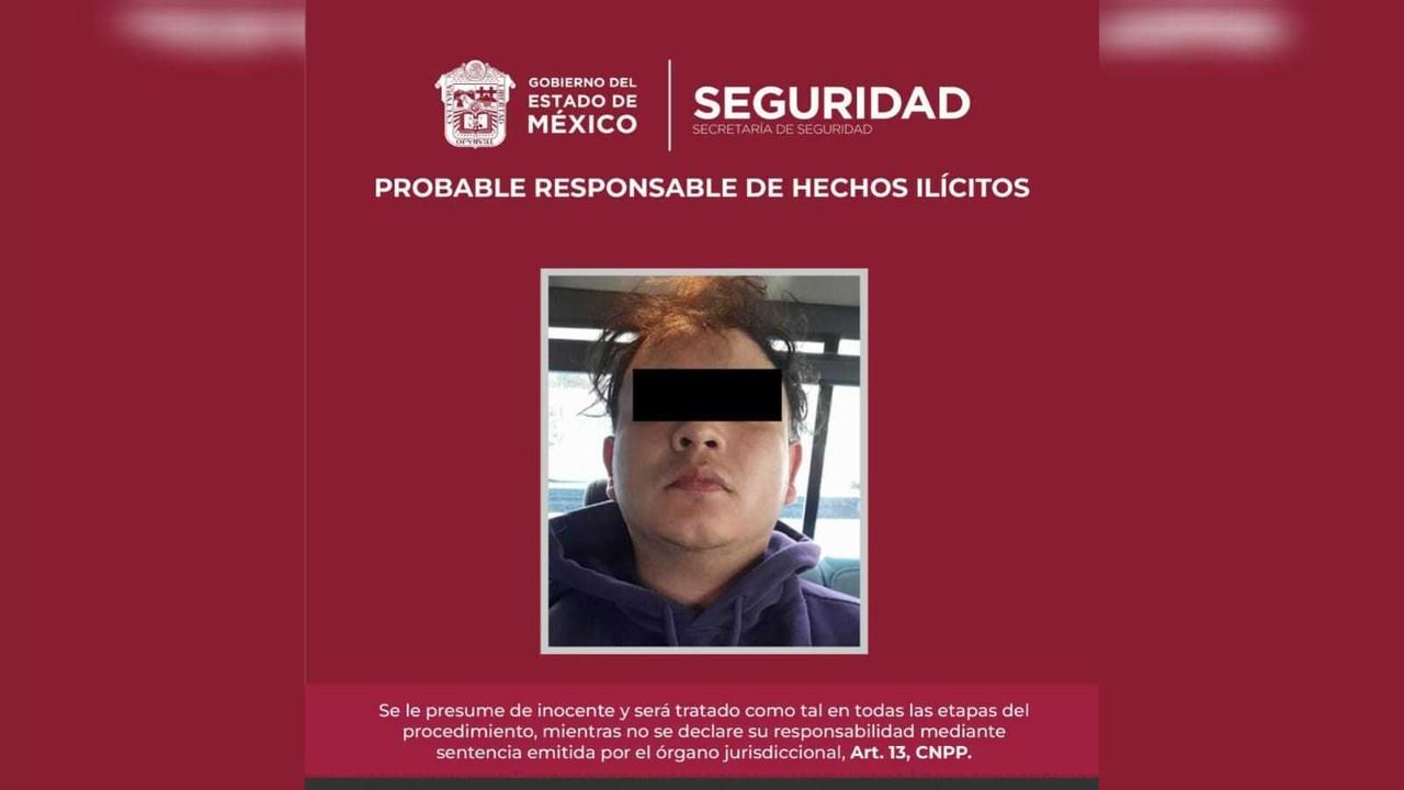 Juan N fue detenido cuando cobraba el dinero de la extorsión en Nezahalcóyotl. Foto: SSEM