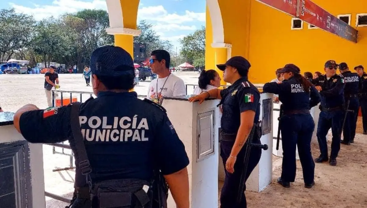 La policía municipal de Mérida desplegó cientos de elementos para vigilar Fotos: Ayuntamiento de Mérida