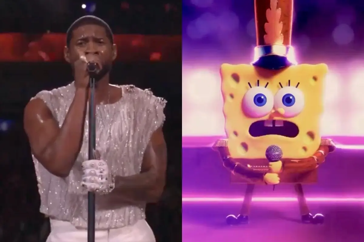 Usher y Bob Esponja amenizaron el Super Bowl Foto: Especial