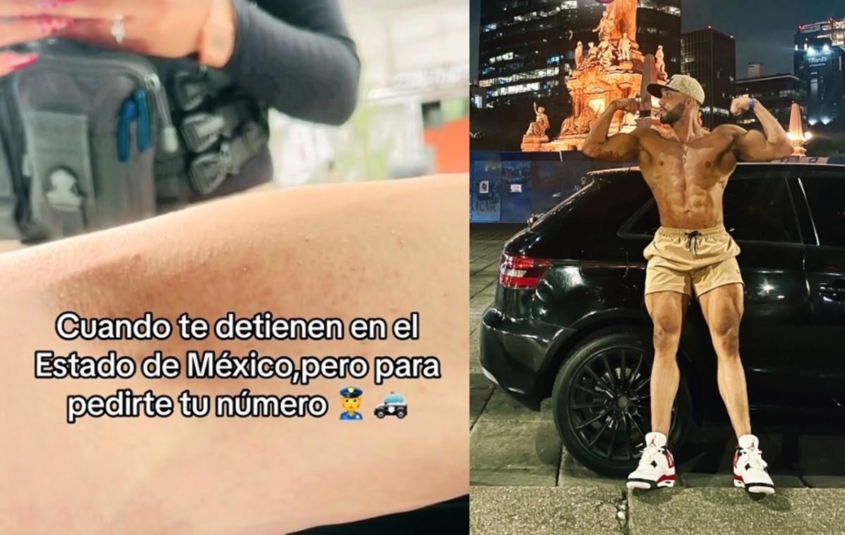 La mujer policía justificó la detención de automovilista argumentando: Porque excede las normas de guapo, es un delito ser tan guapo y andar solo. Foto: TikTok @eddure10
