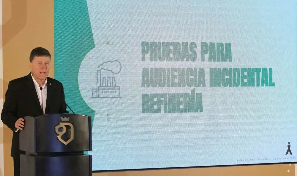 El Secretario de Medio Ambiente estatal, Alfonso Martínez Muñoz, detalló las pruebas que mostrarán para demostrara la contaminación. Foto. Cortesía